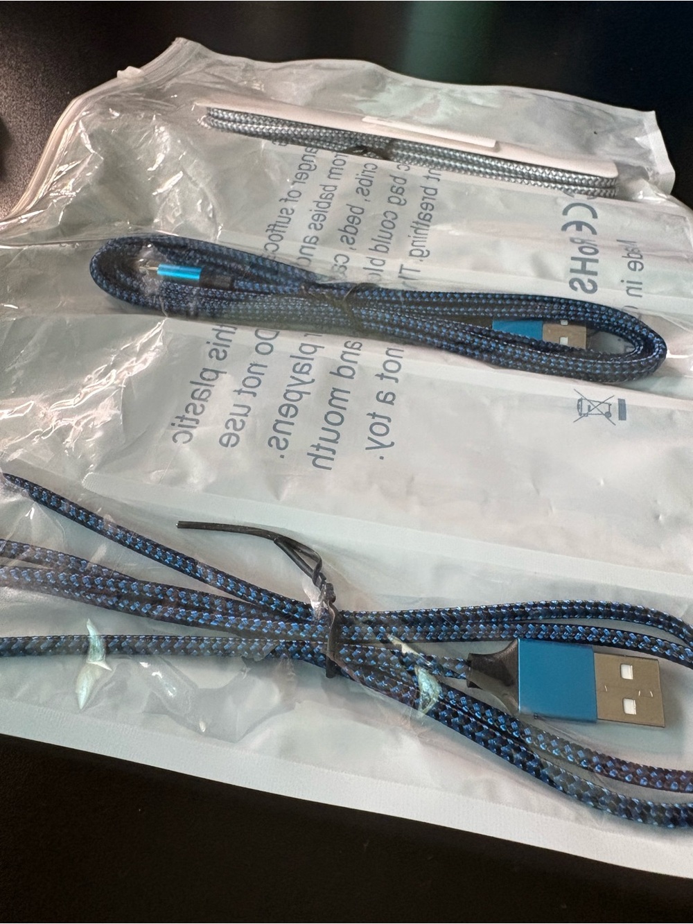 Universal Braided USB to USB-A cords, set of 3